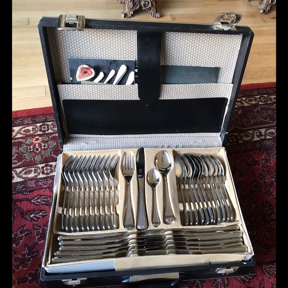 WIRTHS BESTECKE SOLINGEN Kanada Flatware MCM 2-Tiered Case Like New Flatware - Picture 6 of 12